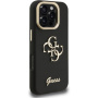 Husă Guess Grained 4G Logo cu suport rabatabil pentru iPhone 16 Pro - negru