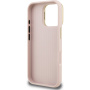 Husă Guess Grained 4G Logo cu suport rabatabil pentru iPhone 16 Pro - roz