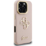 Husă Guess Grained 4G Logo cu suport rabatabil pentru iPhone 16 Pro Max - roz