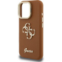 Husă Guess Grained 4G Logo cu suport rabatabil pentru iPhone 15 Pro Max - maro