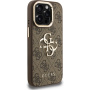 Husă Guess 4G Metal Logo cu suport rabatabil pentru iPhone 15 Pro - maro