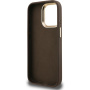 Husă Guess 4G Metal Logo cu suport rabatabil pentru iPhone 15 Pro - maro