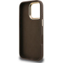 Husă Guess 4G Metal Logo cu suport rabatabil pentru iPhone 16 Pro Max - maro