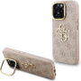 Husă Guess 4G Metal Logo cu suport rabatabil pentru iPhone 16 Pro Max - roz