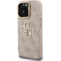 Husă Guess 4G Metal Logo cu suport rabatabil pentru iPhone 16 Pro Max - roz