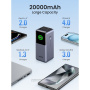 Baterie externă UGREEN Nexode 130W cu porturi 2x USB-C / USB-A - 20 000 mAh - gri