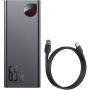 Baterie externă Baseus Adaman cu porturi USB-C / 2x USB-A - 20.000 mAh - negru