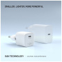 Set adaptor mini GaN FIXED cu port USB-C și cablu USB-C la USB-C - 20W - 1,2 m - alb