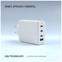 Adaptor de încărcare FIXED GaN cu porturi 3x USB-C / USB-A - 120W - alb
