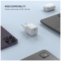Set adaptor mini GaN FIXED cu port USB-C și cablu USB-C la USB-C - 30W - 1,2 m - alb