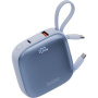 Baterie externă ENERGEA Bazic GoPower Fusion cu cabluri integrate USB-C și Lightning și porturi USB-C / USB-A - 10 000 mAh - albastră