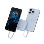 Baterie externă ENERGEA Bazic GoPower Fusion cu cabluri integrate USB-C și Lightning și porturi USB-C / USB-A - 10 000 mAh - albastră