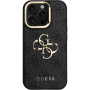 Husă Guess 4G Metal Logo cu suport rabatabil pentru iPhone 15 Pro - gri