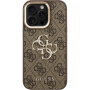Husă Guess 4G Metal Logo cu suport rabatabil pentru iPhone 15 Pro - maro