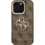 Husă Guess 4G Metal Logo cu suport rabatabil pentru iPhone 16 Pro Max - maro