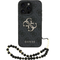 Husă Guess 4G Metal Logo Strap cu șnur pentru iPhone 15 Pro Max - gri