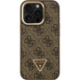 Husă Guess 4G Strass Triangle Logo cu suport rabatabil și MagSafe pentru iPhone 16 Pro Max - maro
