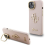 Husă Guess Grained 4G Logo cu suport rabatabil pentru iPhone 13 - roz