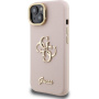 Husă Guess Grained 4G Logo cu suport rabatabil pentru iPhone 13 - roz