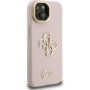 Husă Guess Grained 4G Logo cu suport rabatabil pentru iPhone 13 - roz