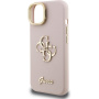 Husă Guess Grained 4G Logo cu suport rabatabil pentru iPhone 13 - roz