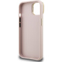 Husă Guess Grained 4G Logo cu suport rabatabil pentru iPhone 13 - roz