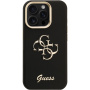 Husă Guess Grained 4G Logo cu suport rabatabil pentru iPhone 16 Pro Max - negru