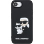 Karl Lagerfeld 3D Rubber Karl and Choupette husă pentru iPhone 16e / 17e - negru