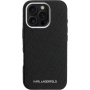 Husă Karl Lagerfeld Grained Repeated Logo cu MagSafe pentru iPhone 16 Pro Max - negru