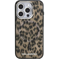 Karl Lagerfeld IML Leopard husă cu MagSafe pentru iPhone 16 Pro Max - maro