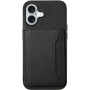 Husă de piele cu buzunar pentru carduri pentru iPhone 17 - negru
