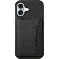 Husă de piele cu buzunar pentru carduri pentru iPhone 17 - negru