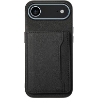 Husă de piele cu buzunar pentru carduri pentru iPhone Air - negru