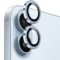 Sticlă NORTHJO cu ramă metalică pentru protecția lentilelor camerei spate pentru iPhone 17 - albastru deschis