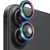 Sticlă NORTHJO cu cadru metalic pentru protecția lentilelor camerei spate pentru iPhone 17 - curcubeu