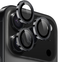 Sticlă NORTHJO cu ramă metalică pentru protecția lentilelor camerei spate pentru iPhone 17 Pro / 17 Pro Max - negru
