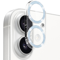 Sticlă securizată NORTHJO cu rame strălucitoare pentru protecția lentilelor camerei pentru iPhone 17 - albastru deschis