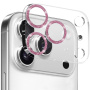 Sticlă securizată NORTHJO cu rame strălucitoare pentru protecția lentilelor camerei pentru iPhone 17 Pro - roz
