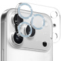 Sticlă securizată NORTHJO cu rame strălucitoare pentru protecția lentilelor camerei pentru iPhone 17 Pro - albastru deschis