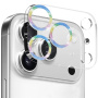 NORTHJO sticlă securizată cu rame sclipitoare pentru protecția lentilelor camerei pentru iPhone 17 Pro - curcubeu