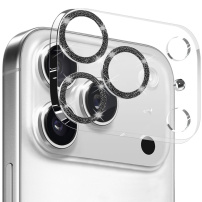 Sticlă securizată NORTHJO cu rame strălucitoare pentru protecția lentilelor camerei pentru iPhone 17 Pro Max - negru