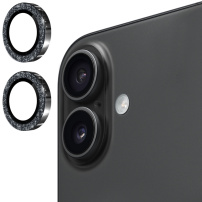 Sticlă ENKAY cu rame strălucitoare pentru protecția lentilelor camerei spate pentru iPhone 17 - negru