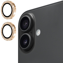 Sticlă ENKAY cu rame strălucitoare pentru protecția lentilelor camerei spate pentru iPhone 17 - auriu