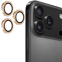 Sticlă ENKAY cu rame strălucitoare pentru protecția lentilelor camerei foto spate pentru iPhone 17 Pro / 17 Pro Max - aurie