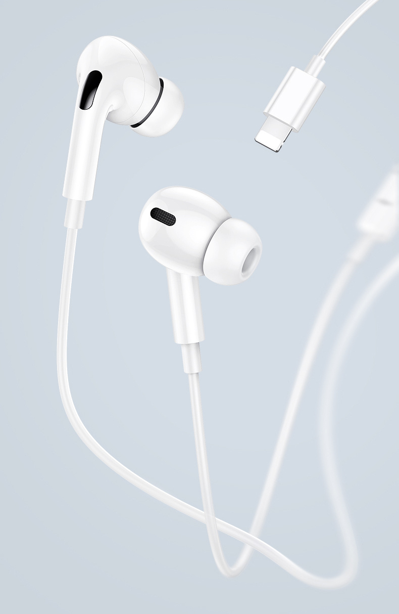 Căști USAMS US-SJ453 cu conector Lightning - alb