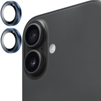 ENKAY sticlă securizată cu ramă metalică pentru protecția lentilelor camerei foto spate pentru iPhone 17 - bleumarin