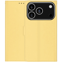 Husă flip din piele PU pentru iPhone 17 Pro Max - galbenă