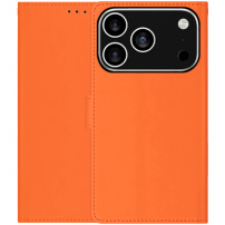 Husă flip din piele PU pentru iPhone 17 Pro Max - portocalie