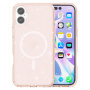 Husă transparentă cu sclipici și MagSafe pentru iPhone 17 - roz-auriu
