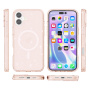 Husă transparentă cu sclipici și MagSafe pentru iPhone 17 - roz-auriu